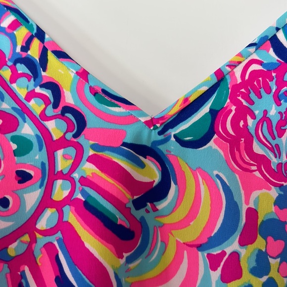 Lilly Pulitzer Lela Silk Dress in gorgeous, colorful Psychedelic Sunshine Print - Picture 14 of 14